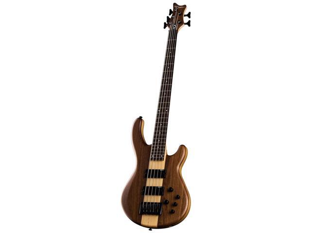 Dean Guitars Edge Pro 5-String Electric Bass Guitar, Ebony Fretboard, Walnut Satin Natural