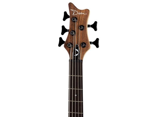 Dean Guitars Edge Pro 5-String Electric Bass Guitar, Ebony Fretboard, Walnut Satin Natural