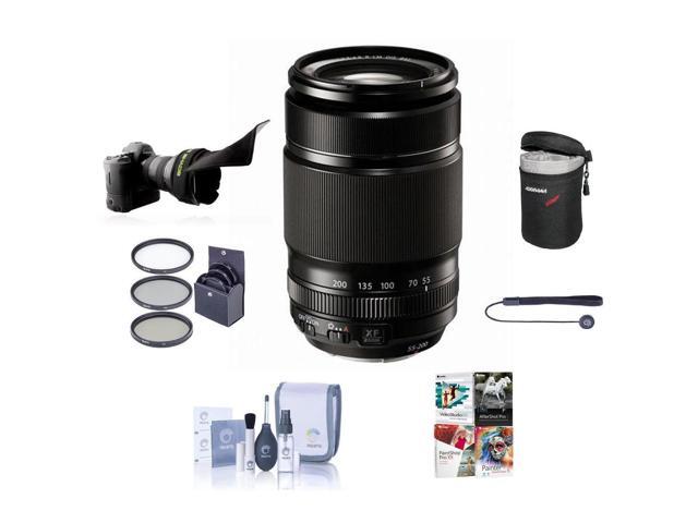 Fujifilm XF 55-200mm f/3.5-4.8 R LM OIS Lens, Bundle with 62mm Filter Kit & Photo Video Art Suite PC Software Kit