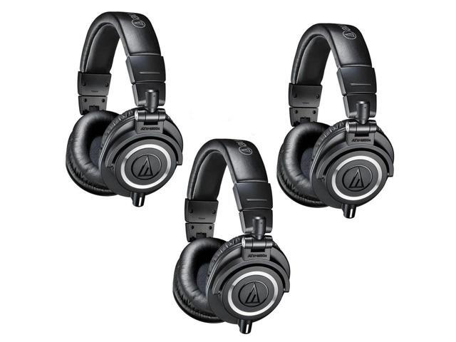 Audio-Technica ATH-M50x Professional Monitor Headphones, Black, 3 Pack #ATHM50X3