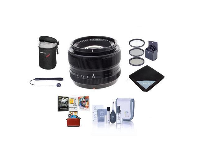 Fujifilm XF 35mm f/1.4 Lens, Bundle with 52mm Filter Kit, Lens Pouch, Capleash, Cleaning Kit, Lens Wrap, Mac Software Package