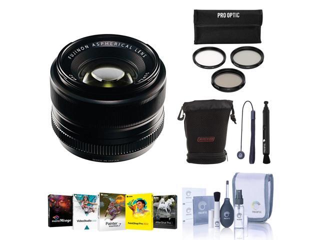 Fujifilm XF 35mm f/1.4 Lens, Bundle with Tiffen 52mm Filter Kit, Lens Case, Lens Cap Tether, Cleaning Kit, Lens Cleaner, Software Kit
