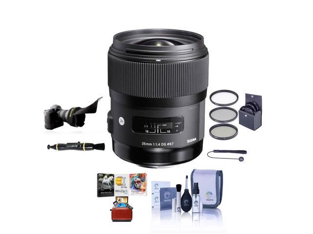 Sigma 35mm f/1.4 DG HSM ART Lens for Nikon F, Bundle with ProOptic 67mm Filter Kit, Flex Lens Shade, Cleaning Kit, Lens Cap Tether, Lens Cleaner,...