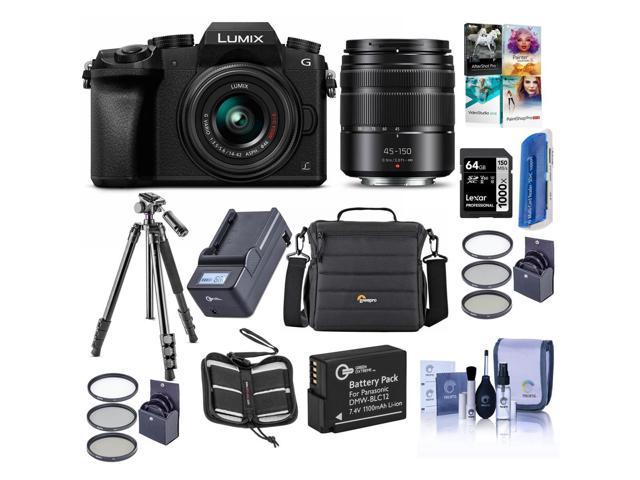 Photos - Camera Panasonic Lumix DMC-G7  w/14-42mm & 45-50mm Lens, Black & Complete K 