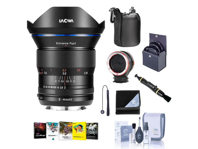 Venus Laowa 15mm f/2 FE Zero-D Lens for Sony E, Bundle with ProOptic 72mm Filter Kit, Cleaning Kit, PC Software Kit, Lens Changing Kit Adapter,...