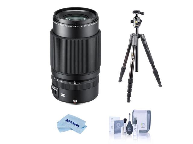 Fujifilm FUJINON GF 120mm F/4 R LM OIS WR Macro Lens for GFX Medium Format System - Bundle with Vanguard VEO 2 235CB 5-Section Carbon Fiber Tripod...
