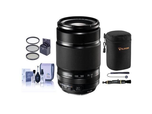 Fujifilm XF 55-200mm f/3.5-4.8 R LM OIS Lens, Bundle with 62mm Filter Kit, Lens Pouch and Cleaning Kit