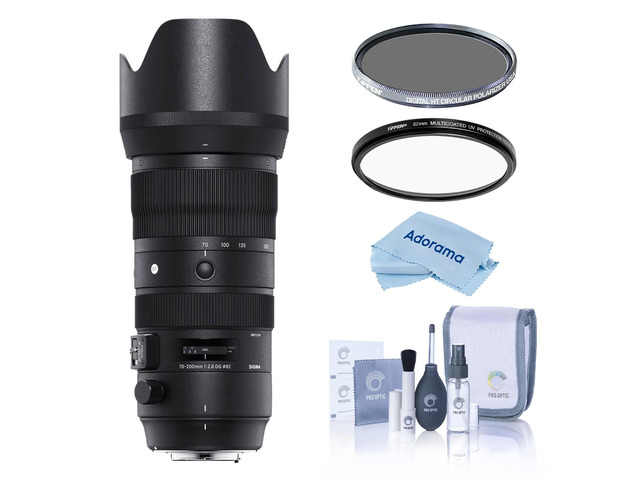 Sigma 70-200mm f/2.8 DG OS HSM Sports Lens for Canon EF, Bundle with Tiffen 82mm UV and CPL Filters