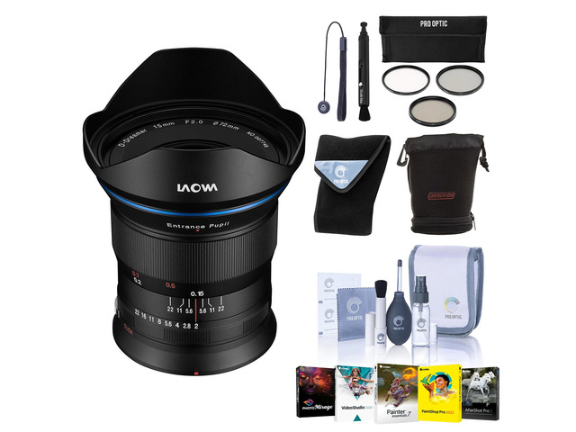 Venus Laowa 15mm f/2 FE Zero-D Lens for Nikon Z, 72mm Filter, PC ACC Kit