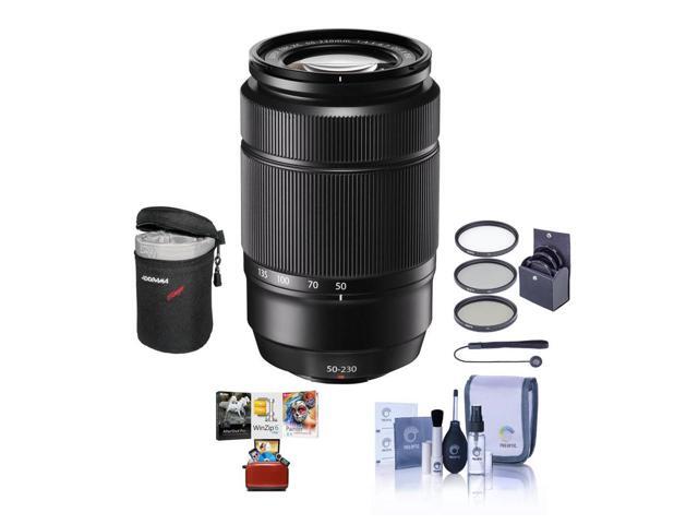 Fujifilm XC 50-230mm f/4.5-6.7 OIS II Lens, Black, Bundle with 58mm Filter Kit and Mac Software Kit
