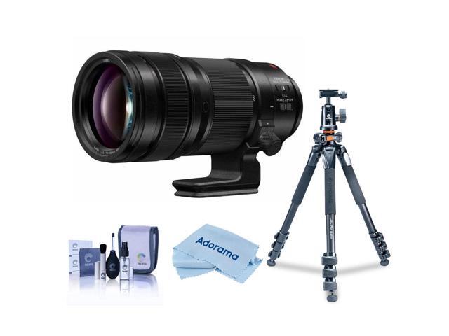 Panasonic LUMIX S PRO 70-200mm f/2.8 O. I.S. Lens for L Mount, Bundle with Takama 3-Section Aluminum Video Tripod with Fluid Head, Cleaning Kit,...