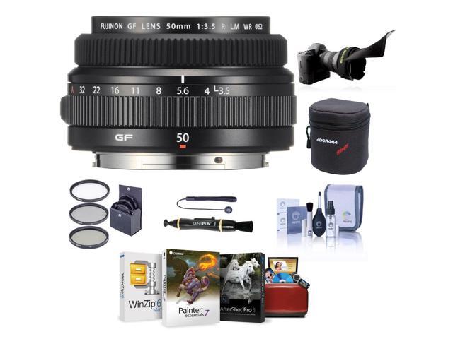 Fujifilm GF 50mm f/3.5 R LM WR Lens, Bundle with ProOptic 62mm Filter Kit, Cleaning Kit, Lens Cap Tether, Lens Case, Flex Lens Shade, Lens Cleaner,.