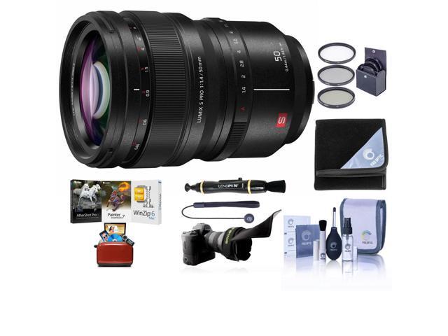 Panasonic LUMIX S PRO 50mm f/1.4 Lens for L Mount, Bundle with 77mm Filter Kit, Flex Lens Shade, Lens Cleaner, Lens Wrap, Cap Tether, Cleaning Kit,...