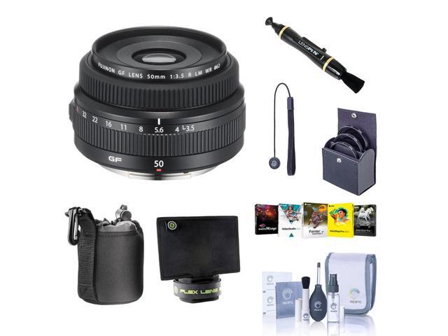 Fujifilm GF 50mm f/3.5 R LM WR Lens, Bundle with ProOptic 62mm Filter Kit, Cleaning Kit, Lens Cap Tether, Lens Case, Flex Lens Shade, Lens Cleaner,.