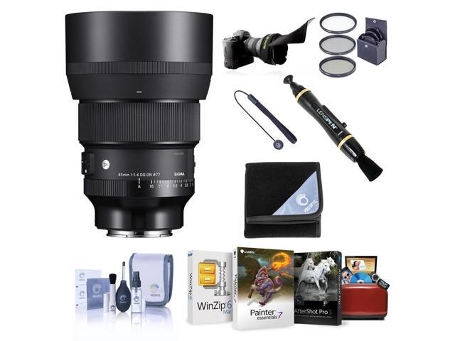 Sigma 85mm f/1.4 DG DN ART Lens for Sony E, Bundle with ProOptic 77mm Filter Kit, Mac Software Kit, Cleaning Kit, Lens Wrap, Flex Lens Shade, Lens...