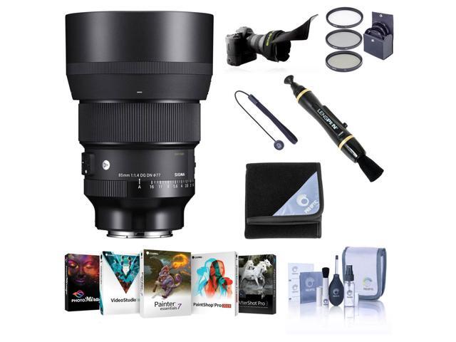 Sigma 85mm f/1.4 DG DN ART Lens for Sony E, Bundle with ProOptic 77mm Filter Kit, PC Software Kit, Cleaning Kit, Lens Wrap, Flex Lens Shade, Lens...