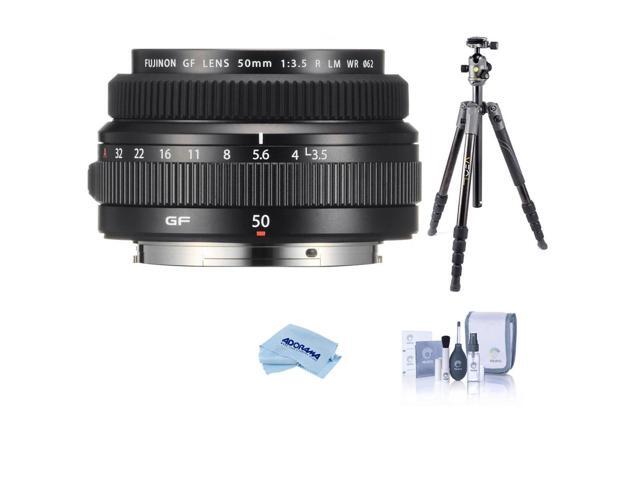Fujifilm GF 50mm f/3.5 R LM WR Lens, Bundle with Vanguard VEO 3 GO 235AB 23mm 5-Section Aluminum Travel Tripod with T-50 Ball Head, ProOptic.