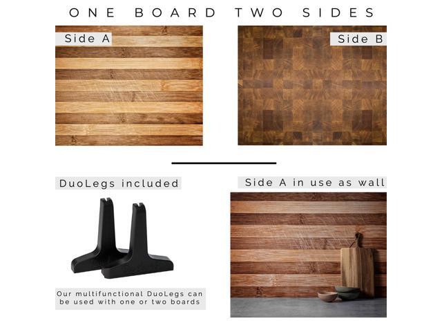 V-FLAT WORLD Duo Board - 30x40' Double Sided Surface Board, Aged Cutting Board/Butchers Board