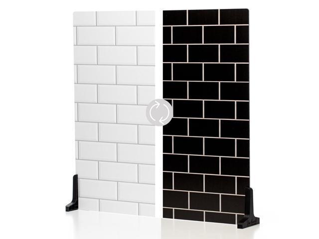 V-FLAT WORLD Duo Board - 24x24' Double Sided Surface Board, White/Ebony Subway Tile