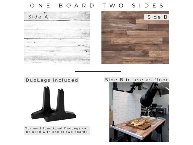 V-FLAT WORLD Duo Board - 30x40' Double Sided Surface Board, Whitewash/Hickory Planks