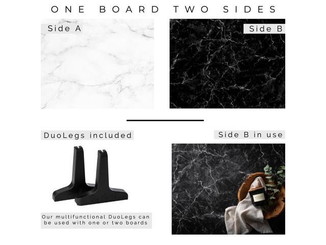 V-FLAT WORLD Duo Board - 30x40' Double Sided Surface Board, Onyx Marble/Alpine Marble