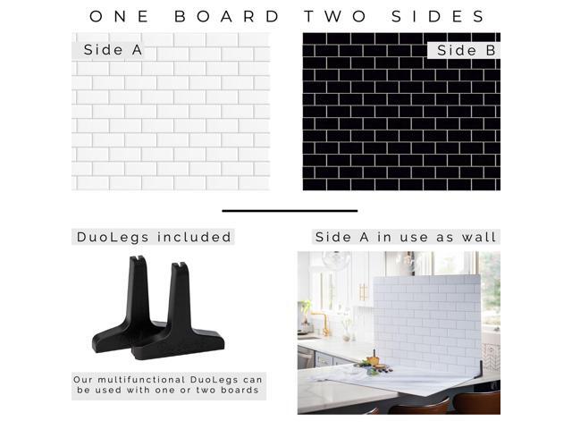V-FLAT WORLD Duo Board - 30x40' Double Sided Surface Board, White Subway Tile/Ebony Subway Tile