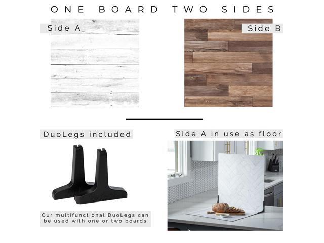 V-FLAT WORLD Duo Board - 24x24' Double Sided Surface Board, Whitewash/Hickory Planks