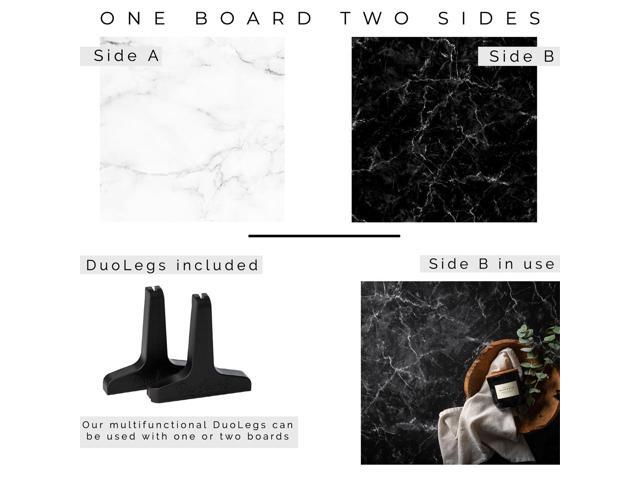 V-FLAT WORLD Duo Board - 24x24' Double Sided Surface Board (Single), Onyx Marble/Alpine Marble