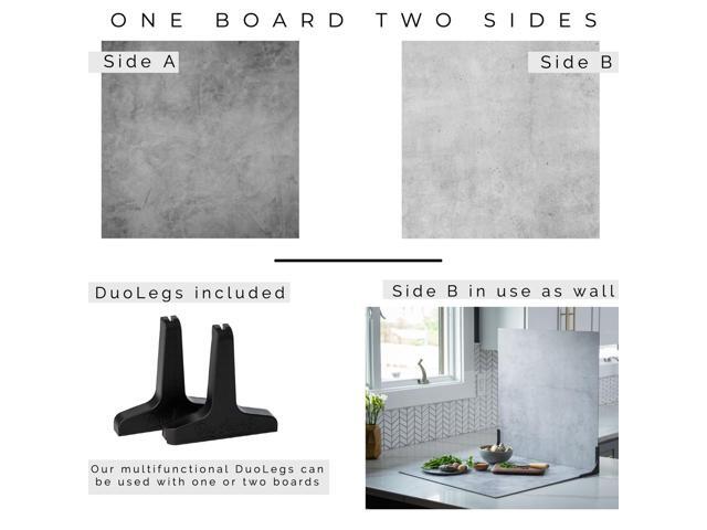 V-FLAT WORLD Duo Board - 24x24' Double Sided Surface Board, Iced Concrete/Midnight Cement