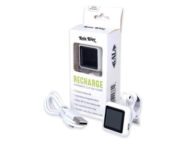 Kala Klipz Rechargeable Chromatic Clip-On Tuner for Guitar/Bass/Violin/Ukulele, White