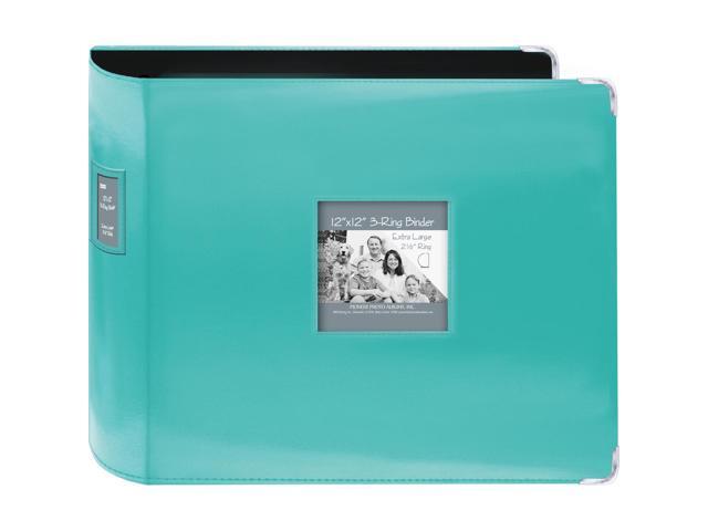 Sewn Leatherette 3-Ring Binder 12''X12''-Bright Blue