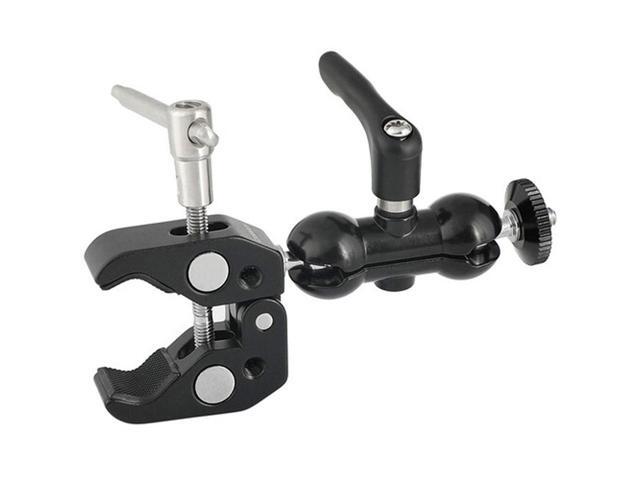 CAMVATE Ball Head Mount 1/4' Threads with Central Lock Knob and Super Crab Gripper Clamp