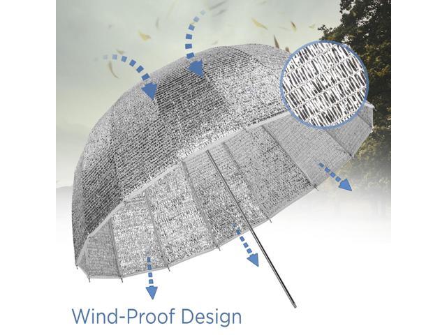 Glow Wind Proof EZ Lock Small Deep Fiberglass Umbrella (33')