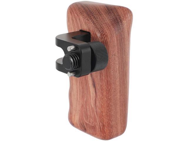 CAMVATE Right Hand Wood Handle Grip with 3/8'-16 Thumbscrew and Arri-Style Locating Pins for DSLR Camera Cage