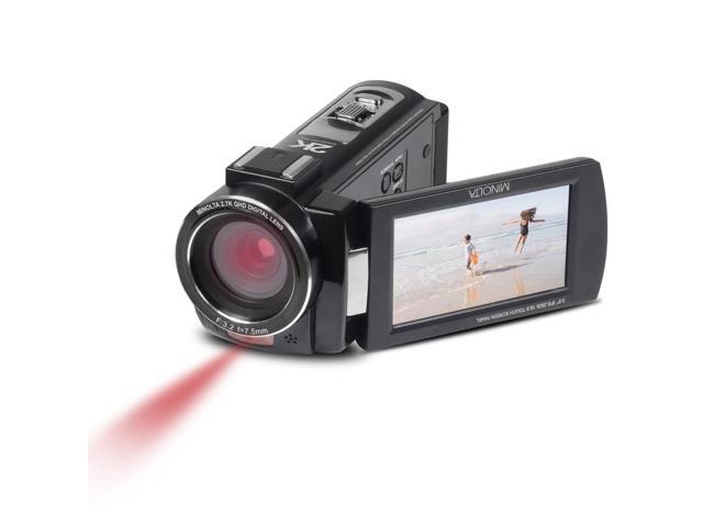 Minolta MN2K10NV 2K Ultra HD Camcorder with 3' Touchscreen and Infrared Night Vision, Black