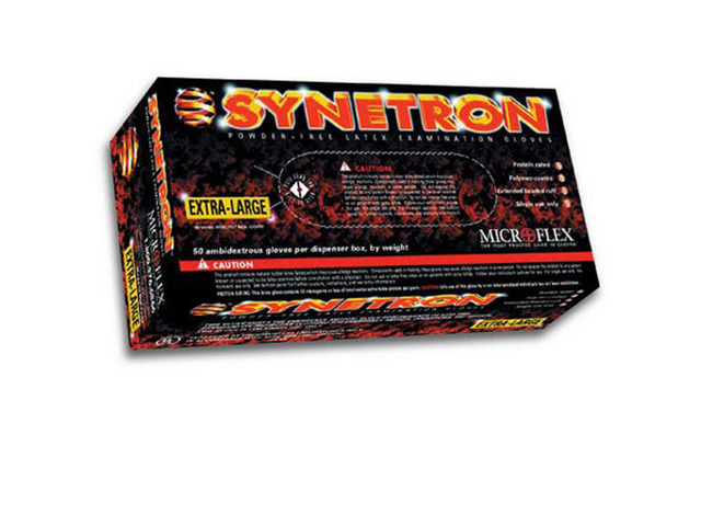 DiVal Synetron Powder-Free Latex Gloves, 50 Gloves/Box, 10 Boxes/Case, Large