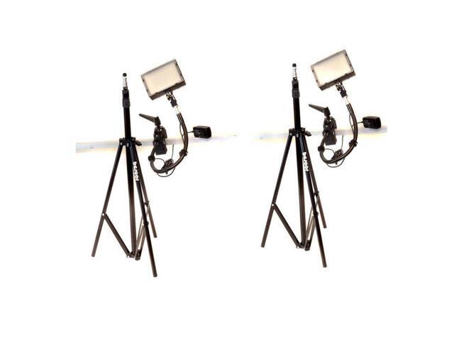 Bescor Grip-182K Gripper Gooseneck Bi-Color 2-Light Kit, Includes 2x FP-180 Dimmable LED Light, 2x Gooseneck Arm, 2x Gripper Clamp, 2x AC-180 Power...