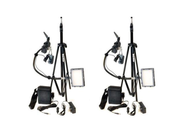 Bescor Grip-182KB Gripper Gooseneck Bi-Color 2-Light Kit, Includes FP-180 Dimmable LED Lights, Gooseneck Arms, Gripper Clamps, AC-180 Power Supply,...