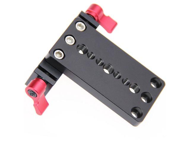 CAMVATE Tripod Mount Base Plate with 15mm Railblock for DSLR Shoulder Mount Rig, Red Knob