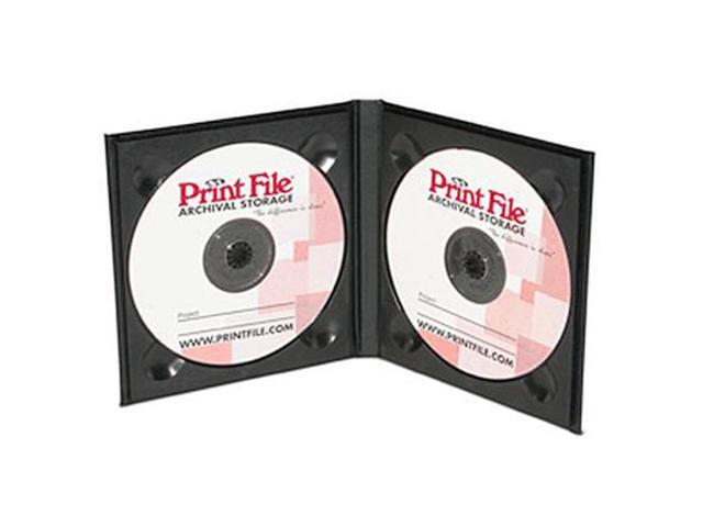 Print File CD/DVD Black Double Folio, Holds 2 CDs or DVDs #2750220