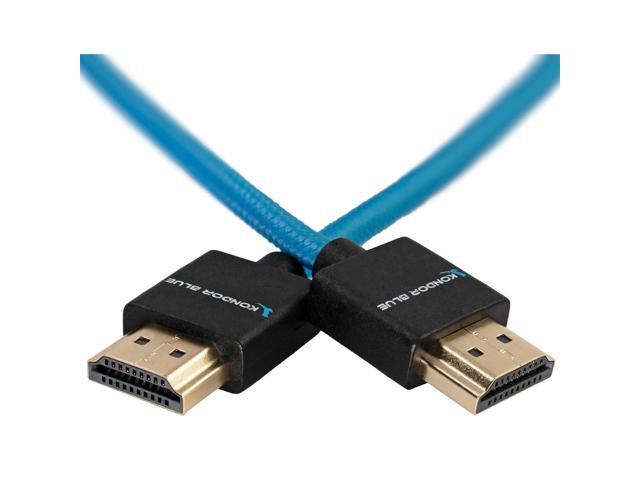 Kondor Blue 14 Thin HDMI to HDMI Braided Male Cable for on Camera Monitors Blue - image 2