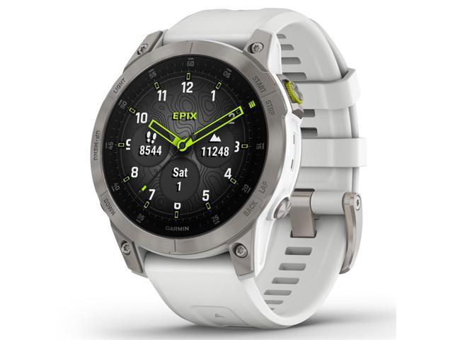Garmin Epix Gen 2 Sapphire 47mm GPS Smartwatch, White Titanium #010-02582-20