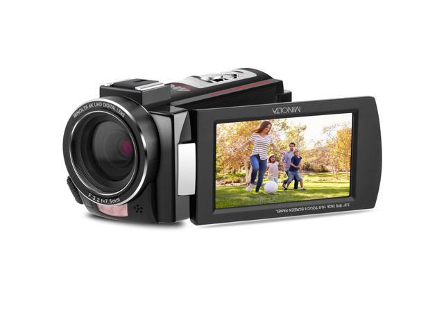 Minolta MN4K25NV 4K Ultra HD 30MP 3' Touchscreen Camcorder with Night Vision, Black