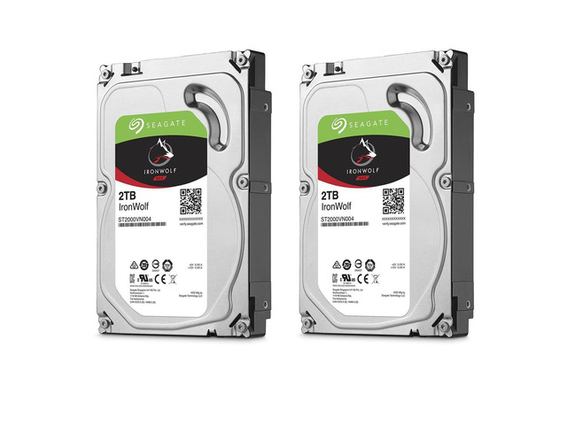 Seagate 2 Pk IronWolf 2TB NAS Internal Hard Drive CMR 3.5' SATA 6Gbps, 5900 RPM