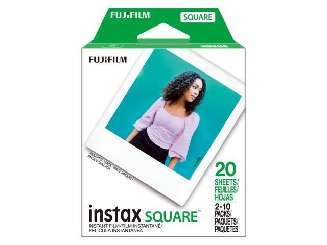 Fujifilm 5x Instax SQUARE Instant Color Film, 20 Exposures, White Frame