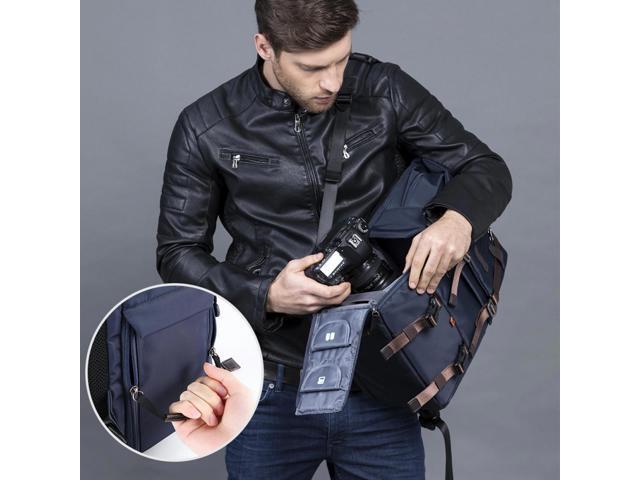 K & F Concept Multi-Functional Waterproof Camera Travel Backpack, Large, Blue