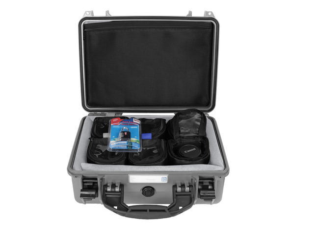 Porta Brace PB-24LENS46P Hard Case with 6x 4' Padded Lens Cups for DSLR Camera