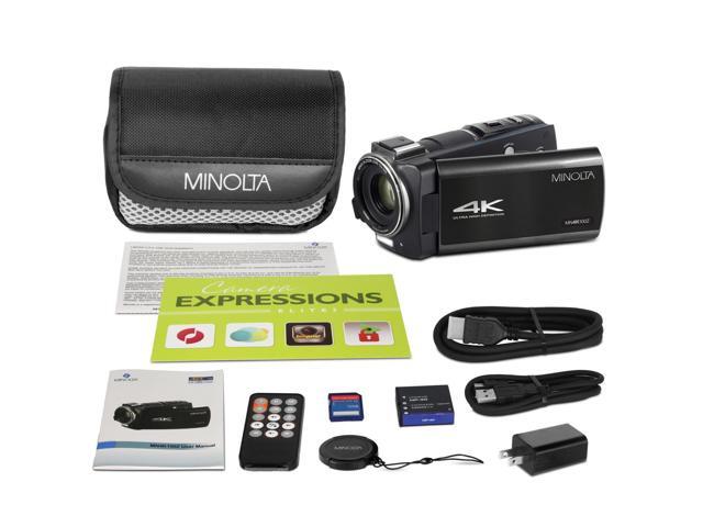 Minolta MN4K100Z 28MP 4K Ultra HD 3.5' Touchscreen Night Vision Camcorder, Black