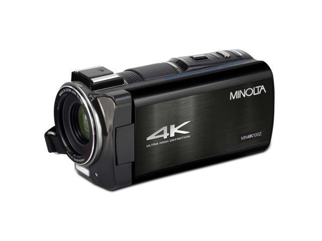 Minolta MN4K100Z 28MP 4K Ultra HD 3.5' Touchscreen Night Vision Camcorder, Black
