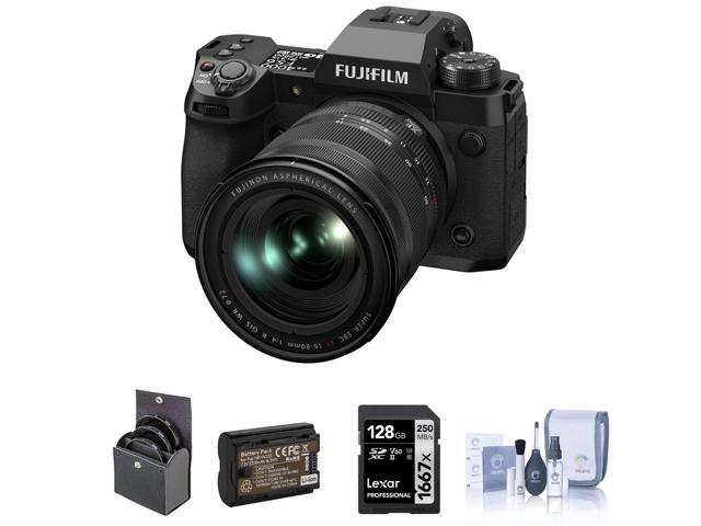 Fujifilm X-H2 Camera with XF 16-80mm f/4.0 R OIS WR Lens Bundle with 128GB SD Card, Extra Battery, 72mm Filter Kit, Cleaning Kit